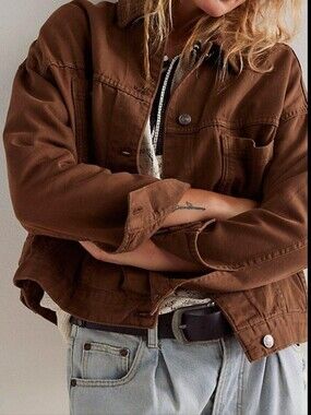 Free People Brown Denim Jacket